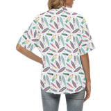 Surfboard Pattern Print Design 04 Women's All Over Print Hawaiian Shirt