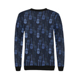 Blue Theme guitar pattern Women's Crew Neck Sweatshirt
