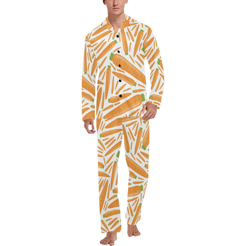 Carrot Pattern Print Design 02 Men's Long Pajama Set