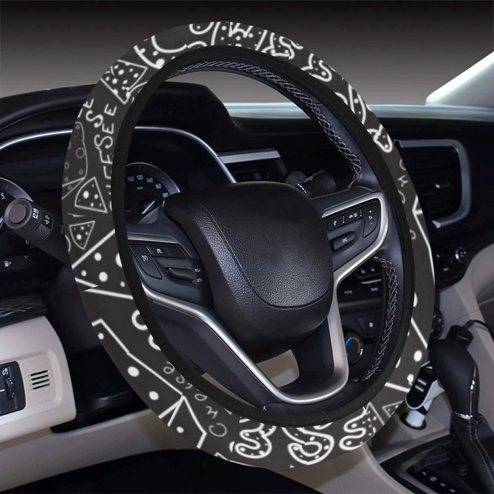Handwritten cheese pattern Car Steering Wheel Cover
