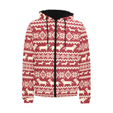 Dachshund Nordic pattern Men's Padded Hooded Jacket