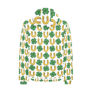 Horseshoes Pattern Print Design 04 Men's Padded Hooded Jacket