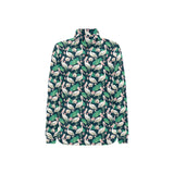 Pelican Pattern Print Design 03 Women's Long Sleeve Polo Shirt
