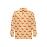 Sausage Pattern Print Design 03 Men's Long Sleeve Polo Shirt