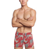 Zebra abstract red background Men's Swimming Trunks