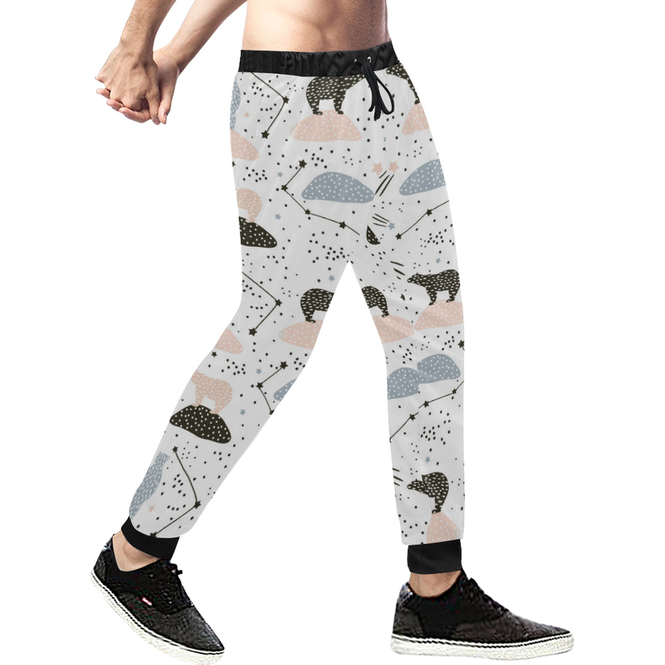 Polar bears star poka dot pattern Unisex Casual Sweatpants