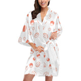 Sushi pattern Women's Short Kimono Robe