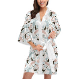 cute mermaid pattern Women's Short Kimono Robe