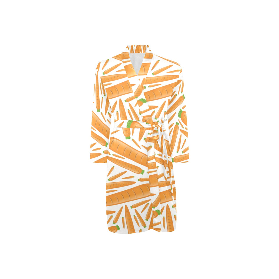 Carrot Pattern Print Design 02 Men's Long Sleeve Belted Night Robe