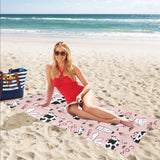 Cows milk product pink background Beach Towel