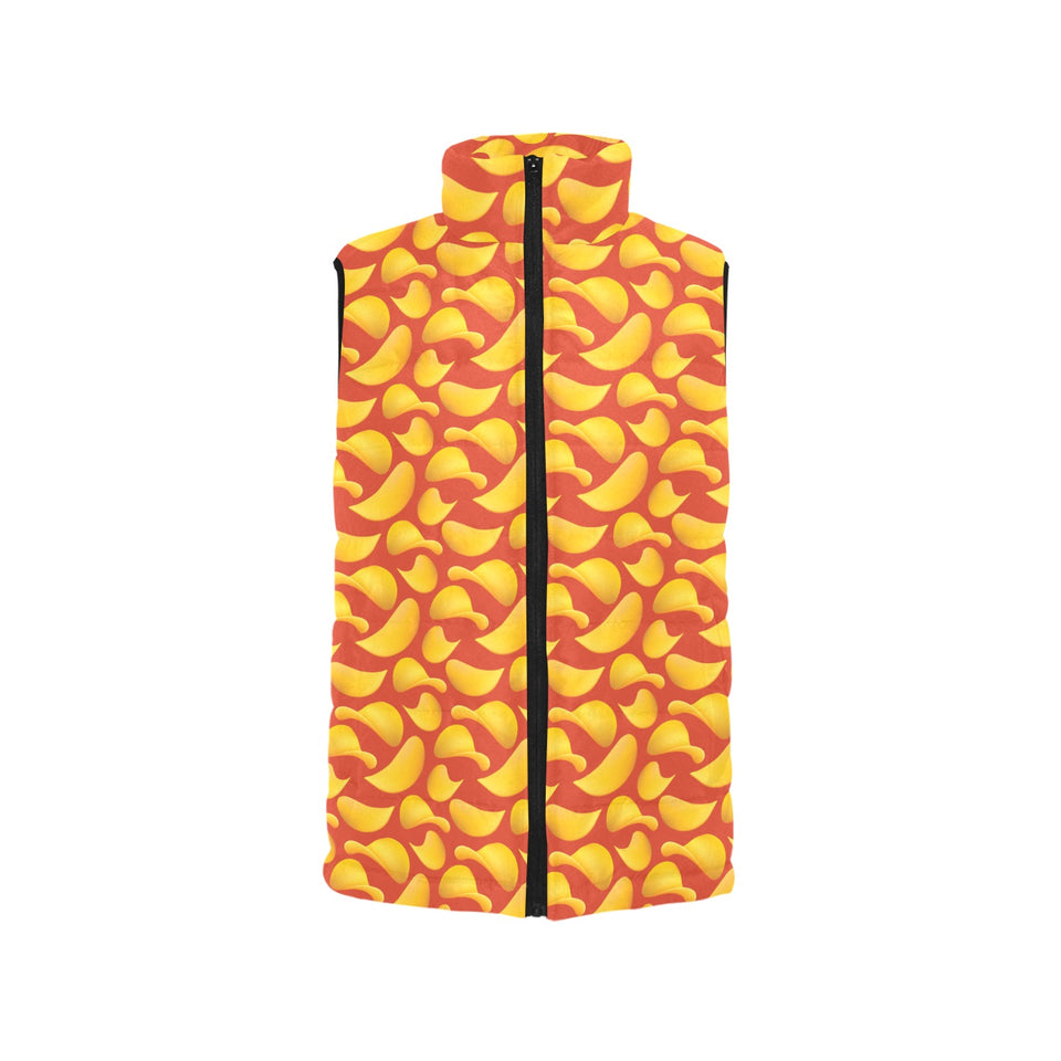 Potato Chips Pattern Print Design 05 Men's Padded Vest