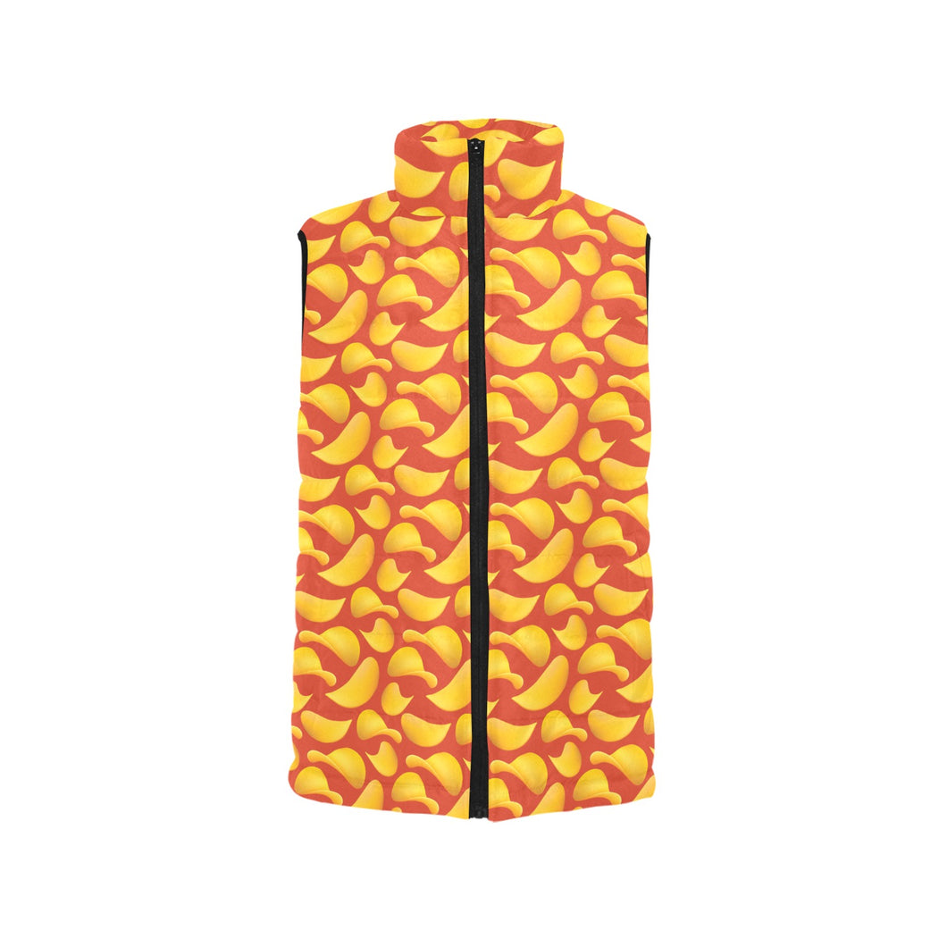 Potato Chips Pattern Print Design 05 Men's Padded Vest