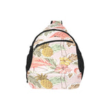 Pink flamingo birds pineapples hibiscus flower pat All Over Print Chest Bag