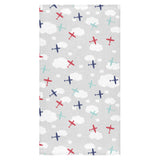 Airplane cloud grey background Bath Towel