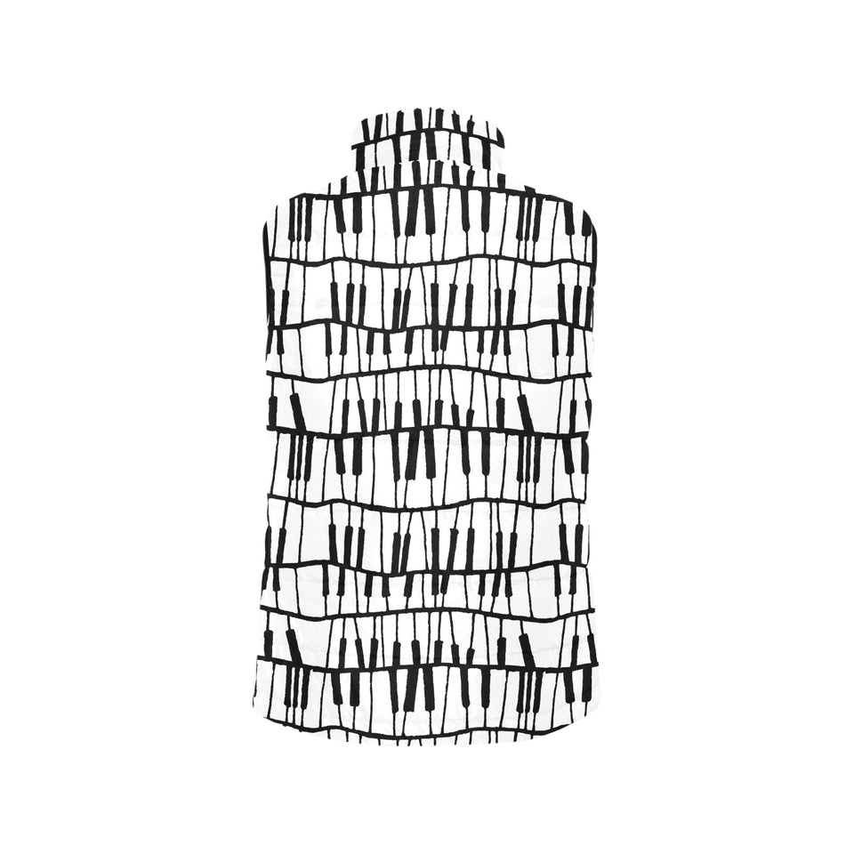 Piano Pattern Print Design 03 Women's Padded Vest