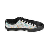 Colorful unicorn pattern Men's Low Top Canvas Shoes Black