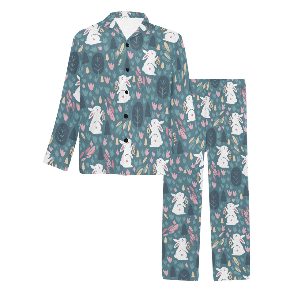 Cute rabbit pattern Men's Long Pajama Set