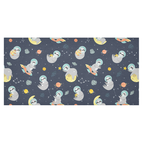 Cute sloth astronaut star planet rocket pattern Tablecloth