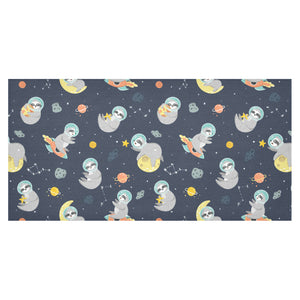 Cute sloth astronaut star planet rocket pattern Tablecloth