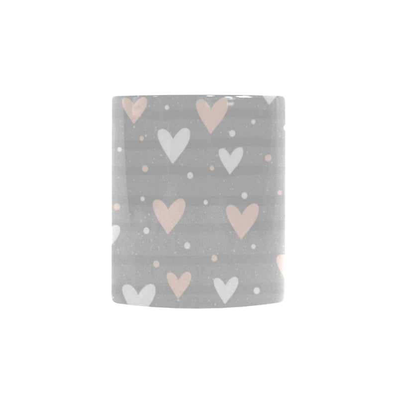 Heart pattern gray background Morphing Mug Heat Changing Mug