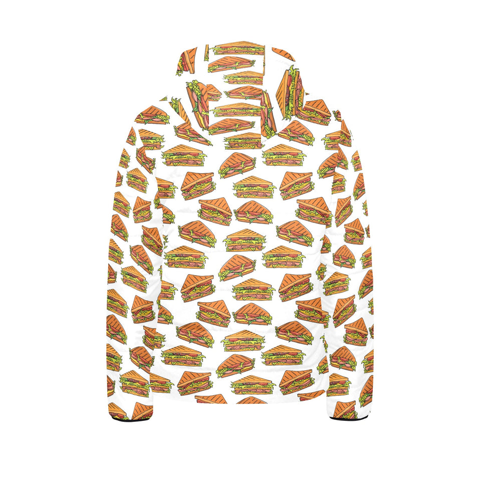 Sandwich Pattern Print Design 02 Kids' Boys' Girls' Padded Hooded Jacket