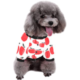 red apples white background All Over Print Pet Dog Round Neck Fuzzy Shirt