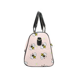 Cute bee flower pattern pink background Travel Bag