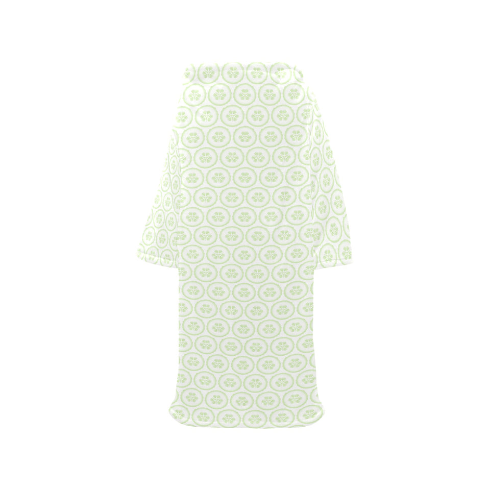 Cucumber pattern background Blanket Robe with Sleeves