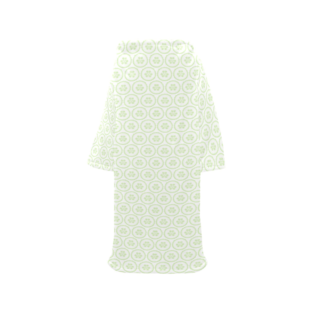 Cucumber pattern background Blanket Robe with Sleeves