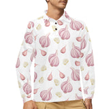 Garlic pattern Men's Long Sleeve Polo Shirt