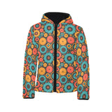 Gear Pattern Print Design 01 Kids' Boys' Girls' Padded Hooded Jacket