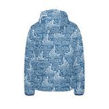 Hand drawn sailboat pattern Kids' Boys' Girls' Padded Hooded Jacket