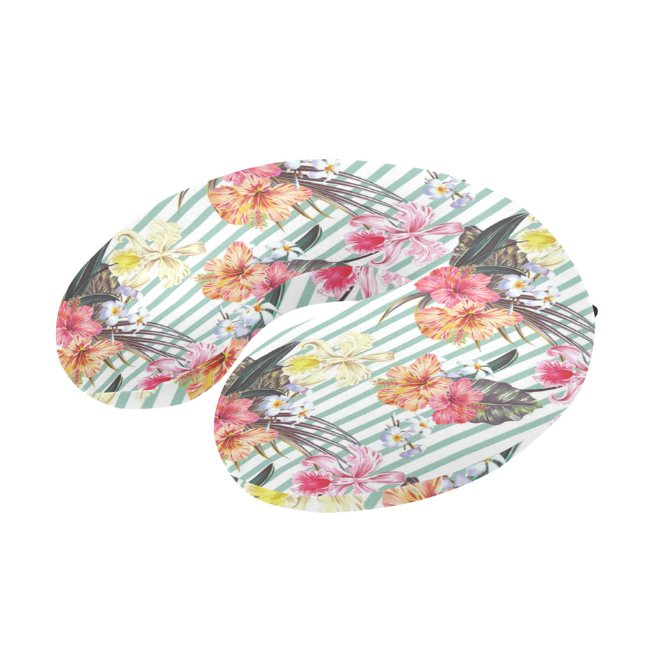 Colorful orchid flower pattern U-Shaped Travel Neck Pillow