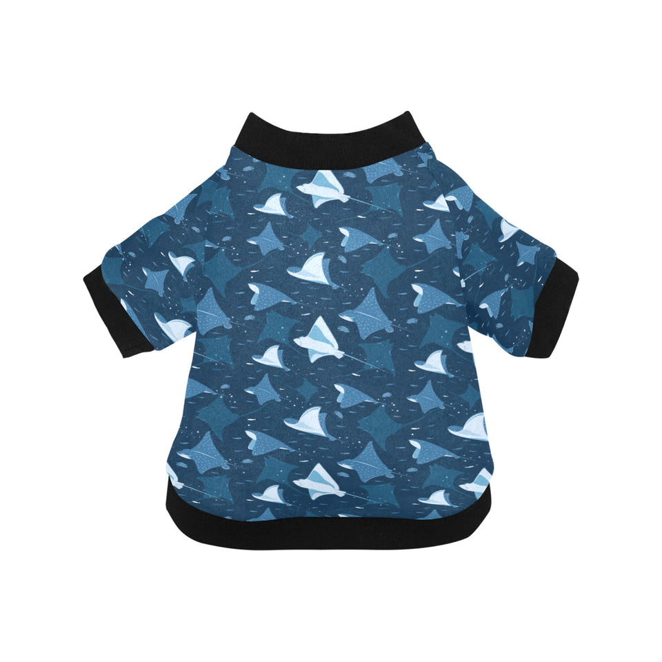 Stingray Pattern Print Design 04 All Over Print Pet Dog Round Neck Fuzzy Shirt