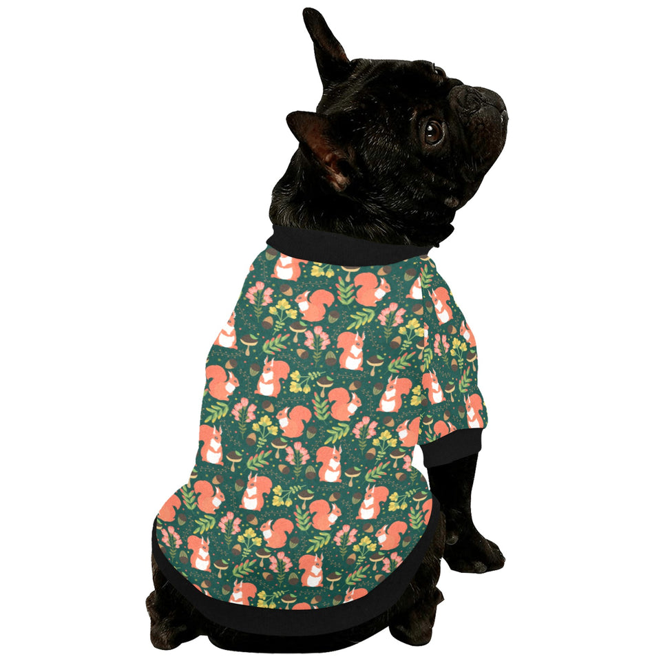 Squirrel Pattern Print Design 03 All Over Print Pet Dog Round Neck Fuzzy Shirt