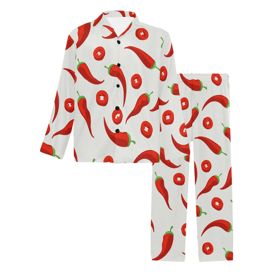 Chili pattern Men's Long Pajama Set