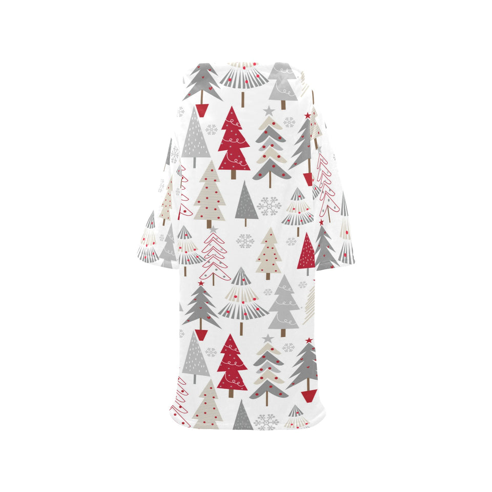 Cute Christmas tree pattern Blanket Robe with Sleeves