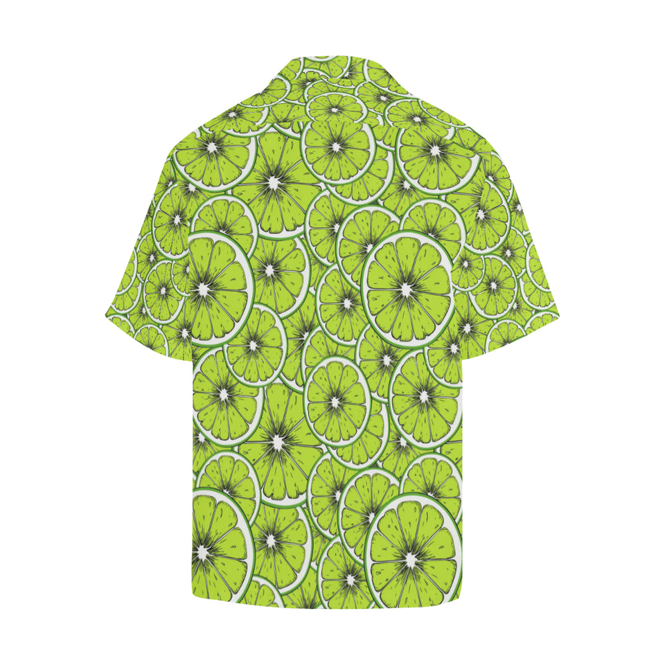 Slices of Lime design pattern Men's All Over Print Hawaiian Shirt
