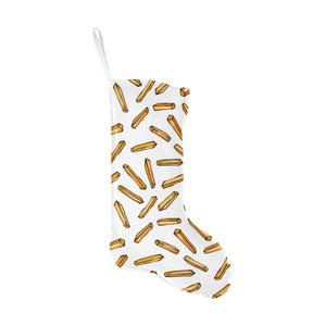 French fries potato pattern Christmas Stocking