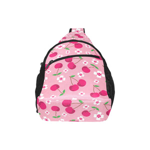 cherry flower pattern pink background All Over Print Chest Bag