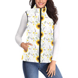 beautiful sunflowers pattern Women's Padded Vest