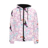 Beautiful toucan flower leaves Men's Padded Hooded Jacket