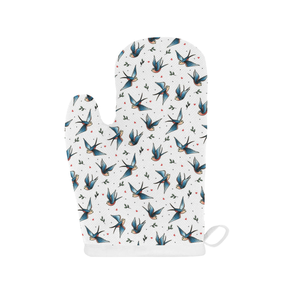 Swallow Pattern Print Design 04 Heat Resistant Oven Mitts