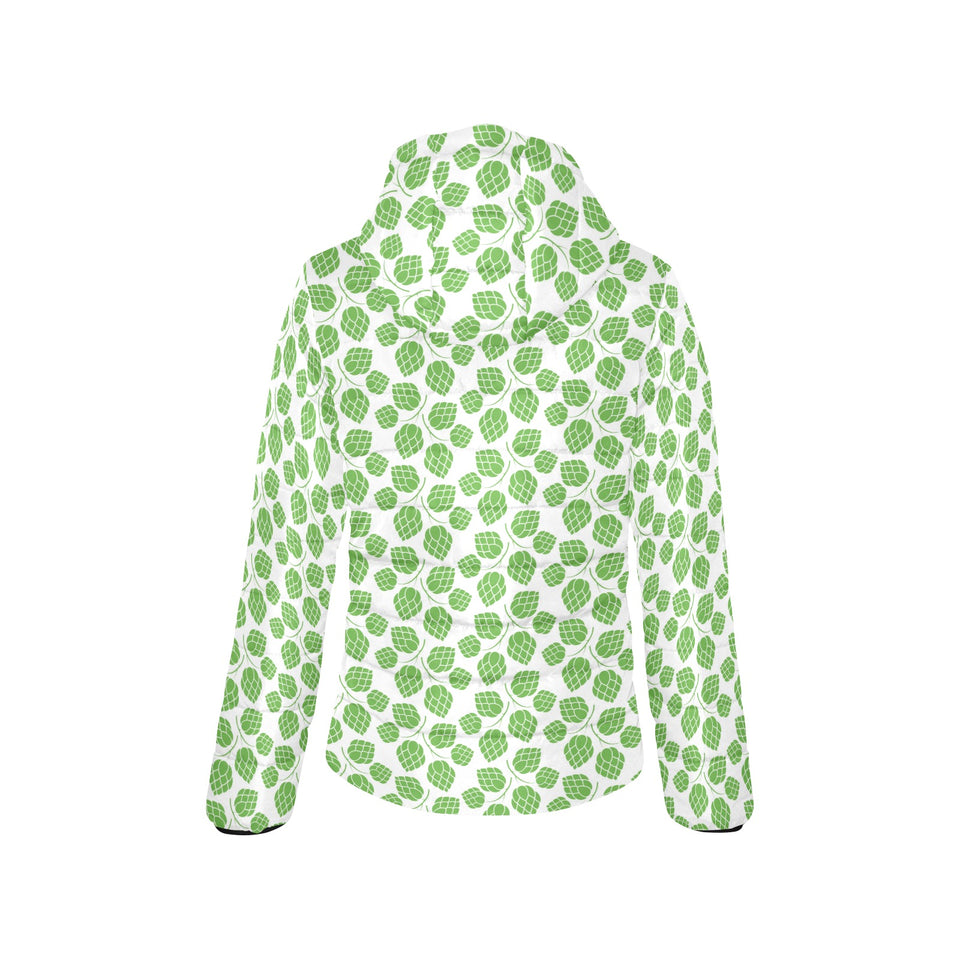 Hop pattern background Women's Padded Hooded Jacket