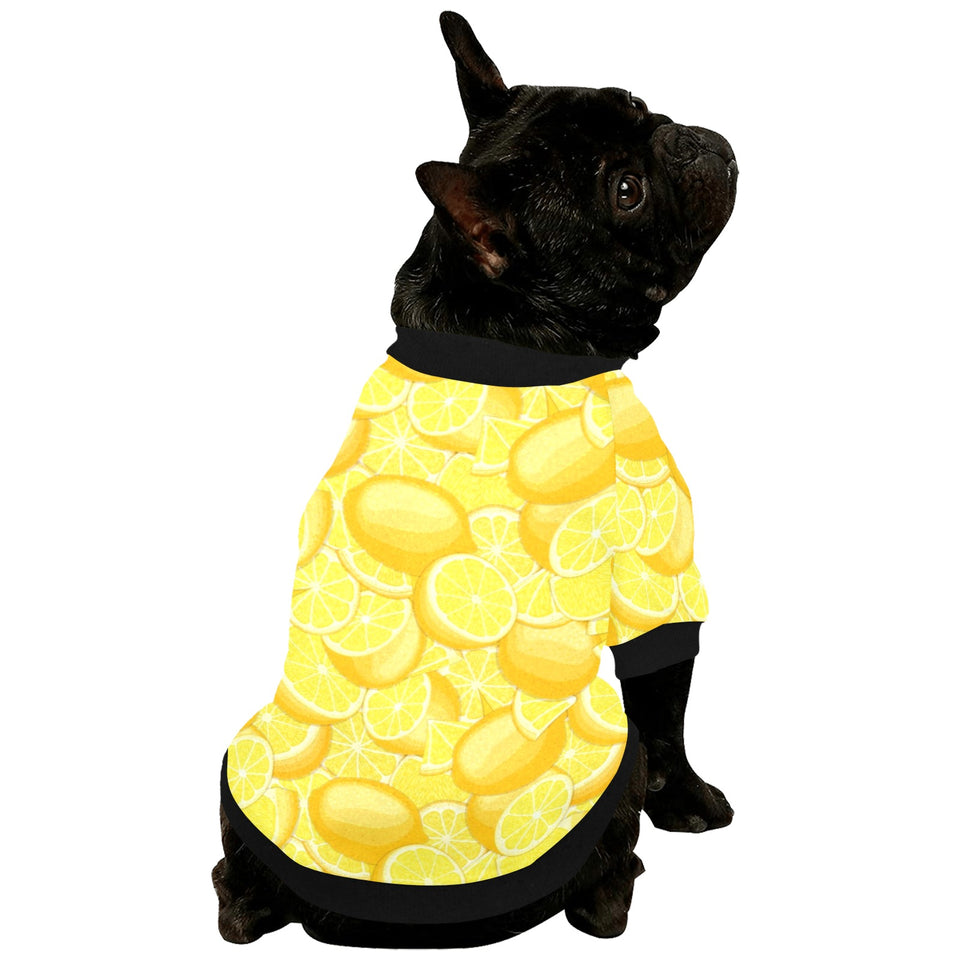 lemon pattern All Over Print Pet Dog Round Neck Fuzzy Shirt
