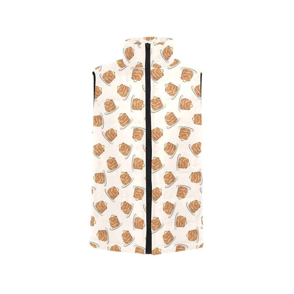 Pancake Pattern Print Design 01 Women's Padded Vest