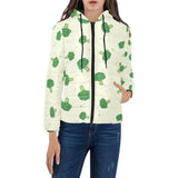 Broccoli pattern Women's Padded Hooded Jacket