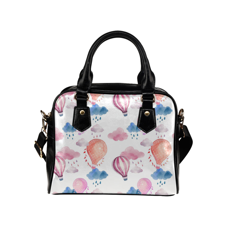 Watercolor air balloon cloud pattern Shoulder Handbag