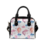 Watercolor air balloon cloud pattern Shoulder Handbag