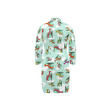 Helicopter design pattern Men's Long Sleeve Belted Night Robe